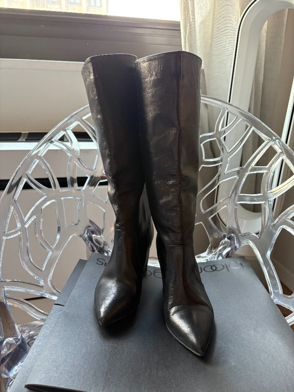 Andrea Carrano Black Leather Boots